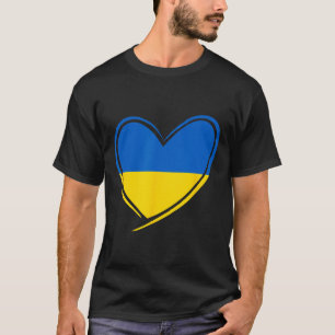 Camiseta Ucrânia Coração Bandeira Ucraniana Patriótico Home