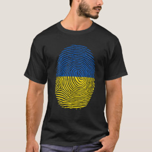 Camiseta Ucrânia Flag Root Ucraniano Fingerprint DNA Outdoo
