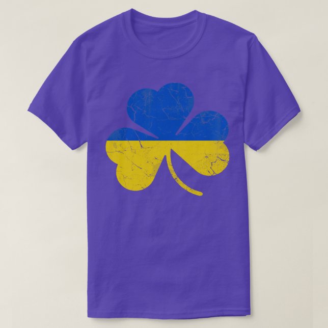 Camiseta Ucrânia Flag Shamrock Dia de São Patrício irlandês (Frente do Design)