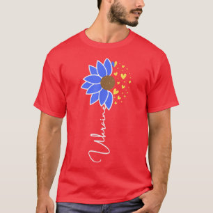 Camiseta Ucrânia Flag Sunflower Heart