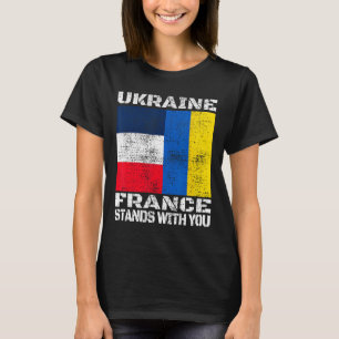 Camiseta Ucrânia França Fica Ao Seu Lado Bandeira De Apoio 