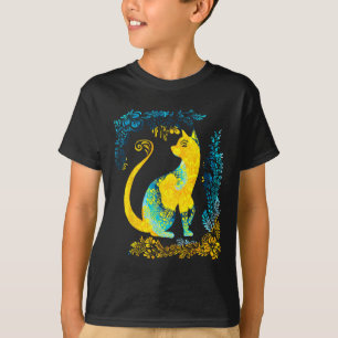 Camiseta Ucrânia Gato Fofo Floral Vintage Tie Dye Ucraniano