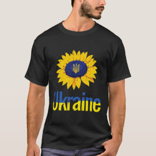 Camiseta Ucrânia Girassol Tridente Tryzub Símbolo Ucraniano