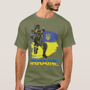 Camiseta Ucrânia Guerreiro Soldado Militar Trident Zelensky