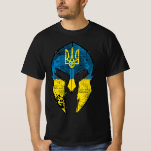 Camiseta Ucrânia: Helmet Sparta Ucrânia Sinalizador de repo