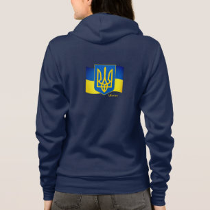 Camiseta Ucrânia Hoodie e bandeira ucraniana, Emblem / esp