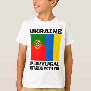 Camiseta Ucrânia Portugal Apoia Você Suporte Português