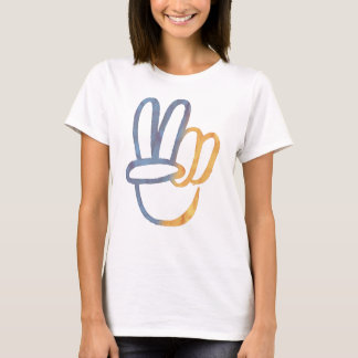 Camiseta Ucrânia - Símbolo PEACE v-Sign Freedom anti-war