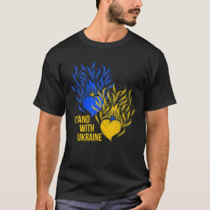 Camiseta Ucrânia Sinalizador de Suporte Cor Azul Amarelo-Fo