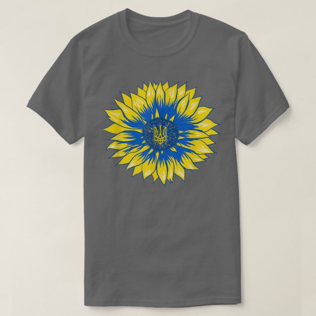 Camiseta Ucrânia Sunflower Retro Floral Ucraniano (Frente do Design)