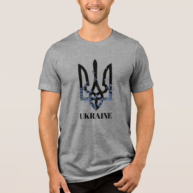 Camiseta UCRÂNIA. Tridente. Brasão de Armas.  (Frente)