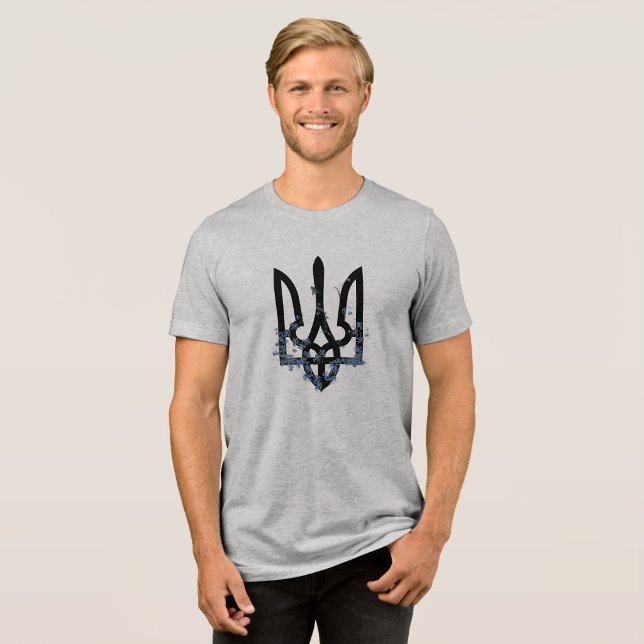 Camiseta UCRÂNIA. Tridente. Brasão de Armas Ucraniano. (Criador carregado)