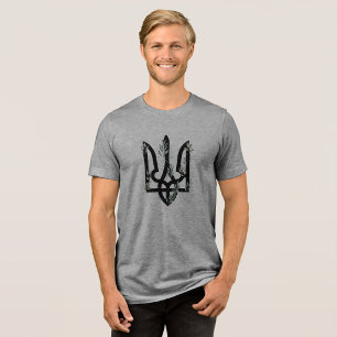 Camiseta UCRÂNIA. Tridente. Brasão de Armas Ucraniano.