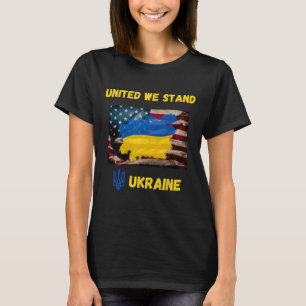Camiseta Ucrânia Unidos Nós Ficamos Bandeira De Amizade Ame