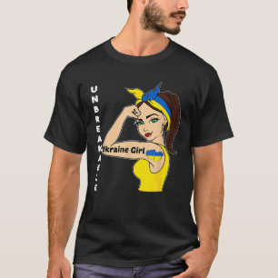 Camiseta Ucraniana Rapariga Inquebrável Sinalizador Ucrania