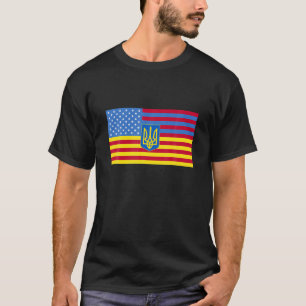 Camiseta Ucraniano - Bandeira Americana Ucrânia Eua América