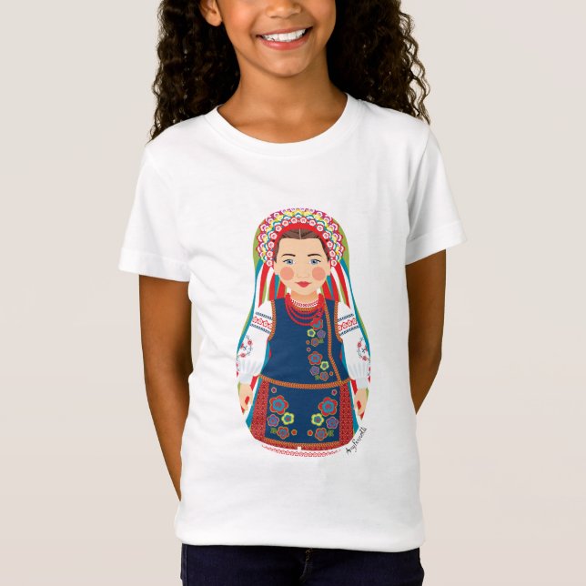 Camiseta Ucraniano Matryoshka Girls' (Frente)