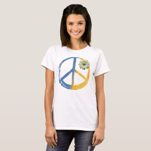 Camiseta Ucraniano - Símbolo da PAZ Sinal Margarida Ucrânia