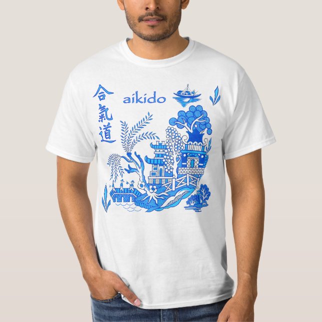 Camiseta Ueshiba Aikido Castle Willow Scene - Artes Marciai (Frente)