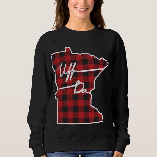 Camiseta Uff Da Buffalo Plaid Minnesota (Frente)