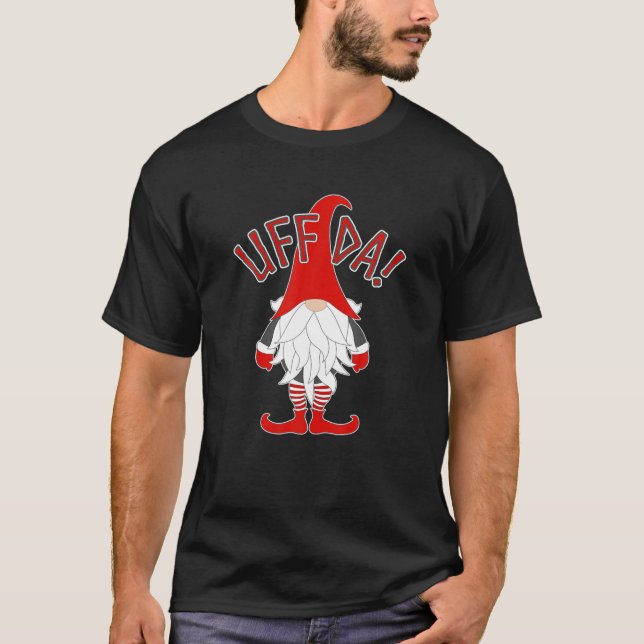 Camiseta Uff-Da Nordic Gnome Scandinavian Tomte Artic Nisse (Frente)