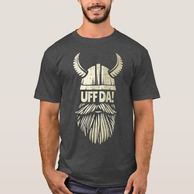 Camiseta Uff Da Norwegian Quote Scandinavian Viking Beard (Frente)