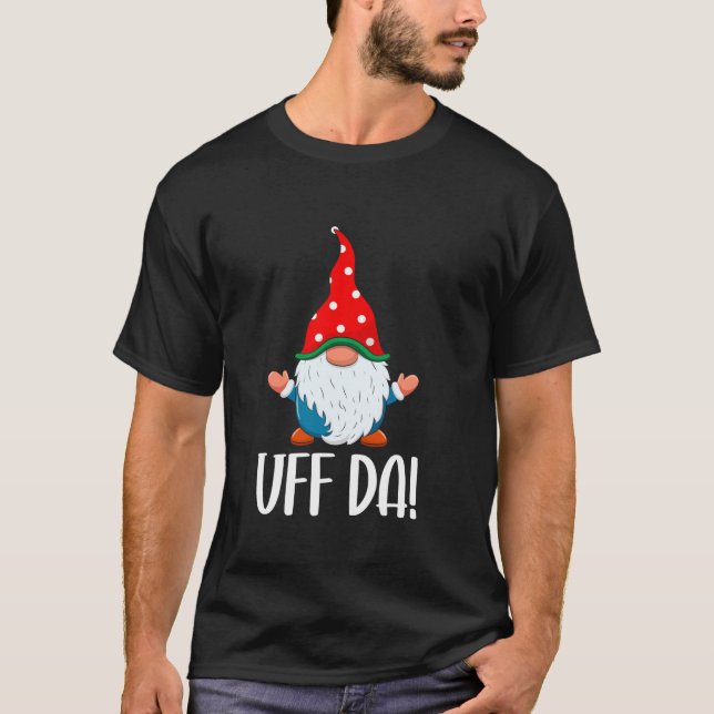Camiseta Uff Da Tomte Gnomo Sueco Natal  (Frente)