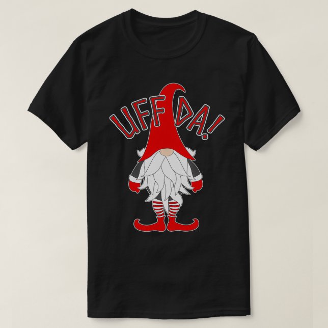 Camiseta UffDa Nordic Gnome Scandinavian Tomte Artic Nisse (Frente do Design)