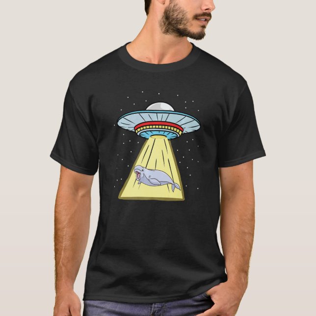Camiseta Ufo Abdução De Baleia Beluga (Frente)
