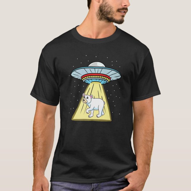 Camiseta Ufo Abdução De Urso Polar Cujo (Frente)