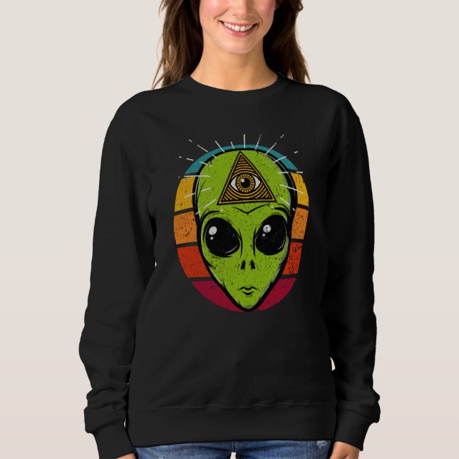 Camiseta UFO Alien Space Illuminati Occult Masonic All Seei (Frente)