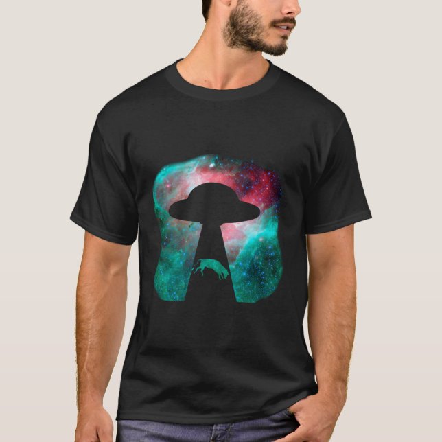 Camiseta Ufo Alienígena Abdução Vaca Hoodie Engraçada Voand (Frente)