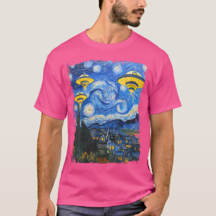 Camiseta Ufo Alienígena Starry Night Van Gogh Homens Mulher