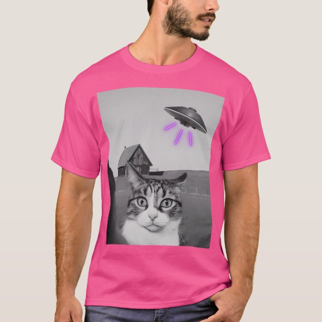 Camiseta Ufo Cat Selfie (Frente)