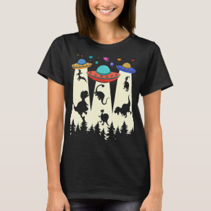Camiseta Ufo Dinossaur Vintage Rerto Alienígena