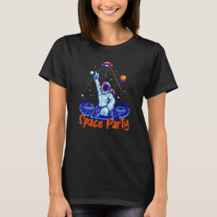 Camiseta Ufo Distante - Design do Astronauta do Partido Esp