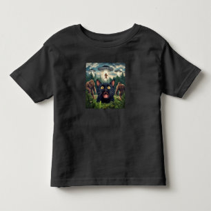 Camiseta UFO engraçado de Bigfoot gato selfie crianças home
