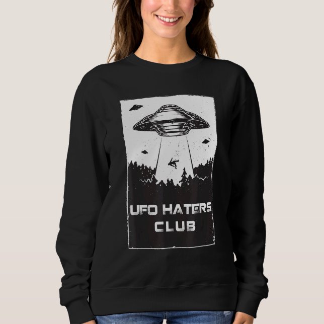 Camiseta Ufo Hater Club Anti Ufo Social Para Homens (Frente)