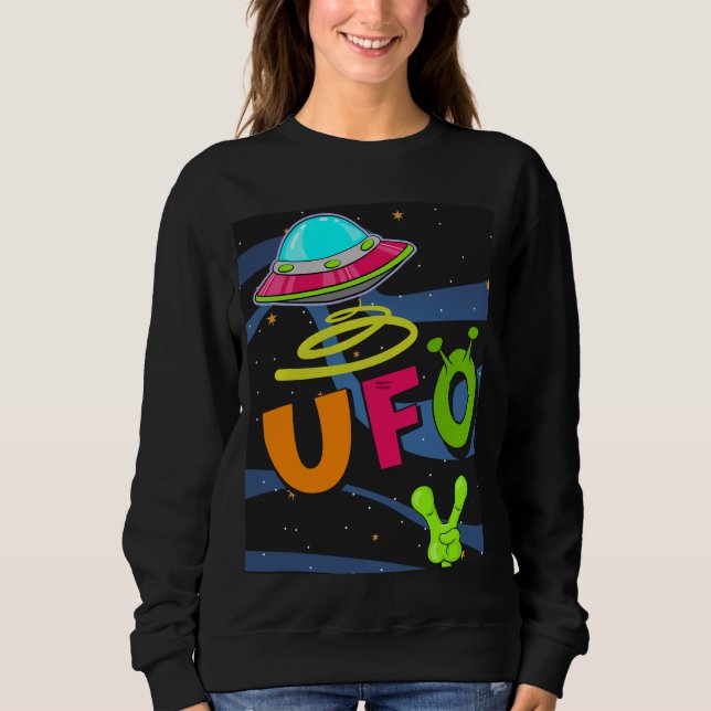 Camiseta ufo no espaço diga oi (Frente)