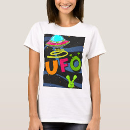 Camiseta ufo no espaço diga oi