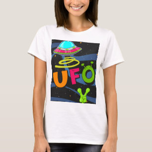 Camiseta ufo no espaço diga oi