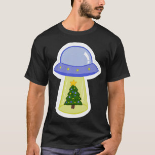 Camiseta Ufo rouba uma árvore de Natal