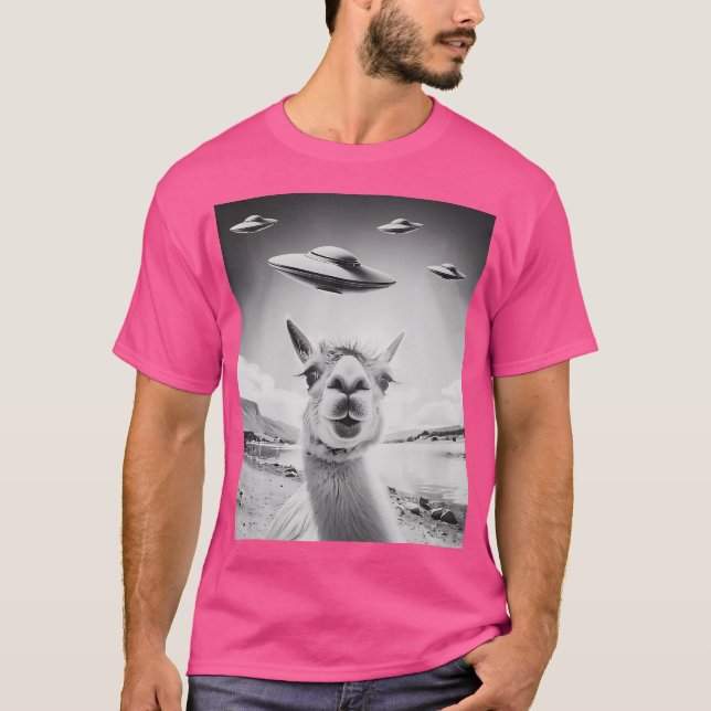 Camiseta Ufo Selfie Llama (Frente)