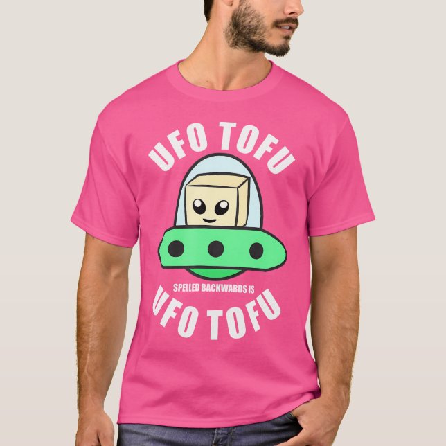 Camiseta Ufo Tofu Ortografado Para Trás É Ufo Tofu - Engraç (Frente)