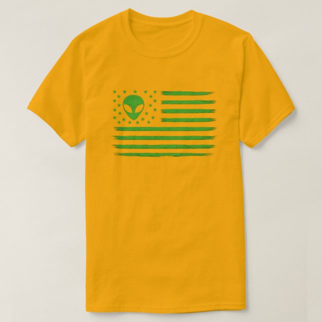 CAMISETA UFO USA FLAG (Frente do Design)