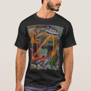 Camiseta Ufo Voando Saucer Invasão de 1950 Ficção de Cerca