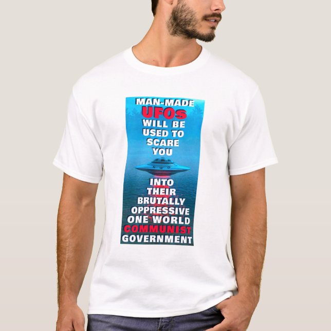 Camiseta UFOs (leves) feitos pelo homem (Frente)