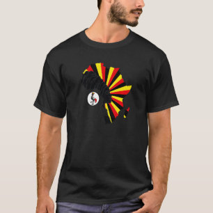 Camiseta Uganda Bandeira África Mapa Patrimônio Étnico Bla