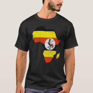 Camiseta Uganda Flag Africa Continente Silhouette Gift para