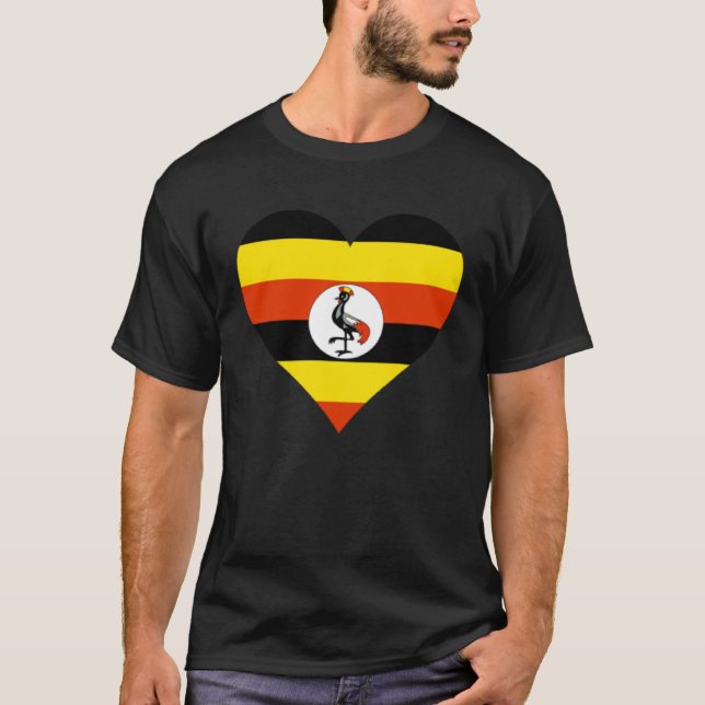 Camiseta Uganda Flag Heart Uganda Love Uganda (Frente)